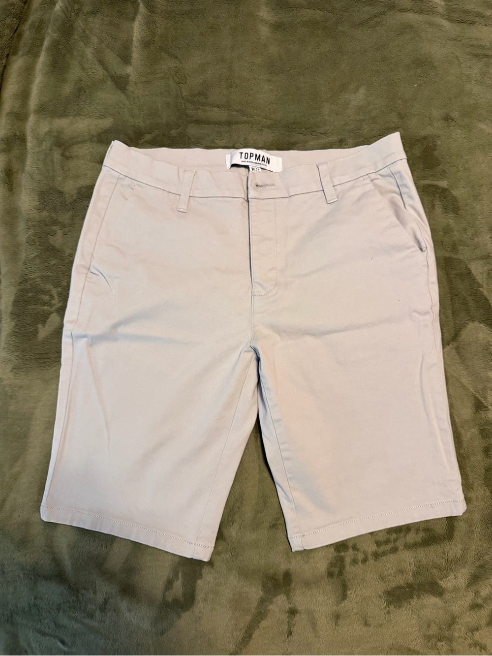 Topman Grey Chino Flatfeont Stretch Shorts 32